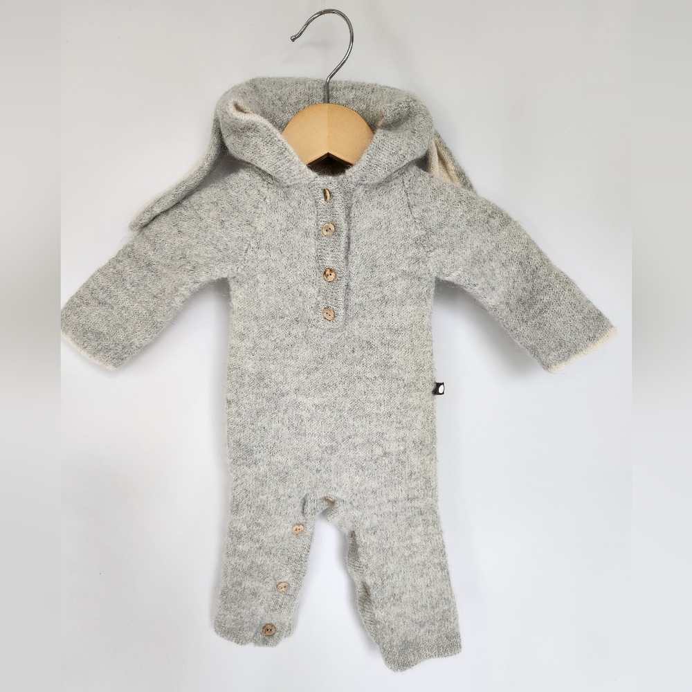 Oeuf NYC Baby Alpaca Wool Hooded Rabbit Jumpsuit